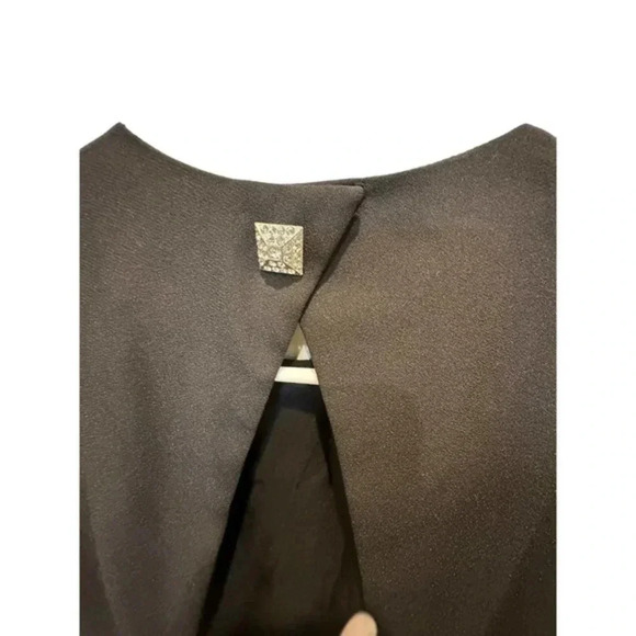 Francais By Huey Waltzer Womens Round Neck Sleeveless Sheath Dress Black Size 10 - Picture 4 of 6